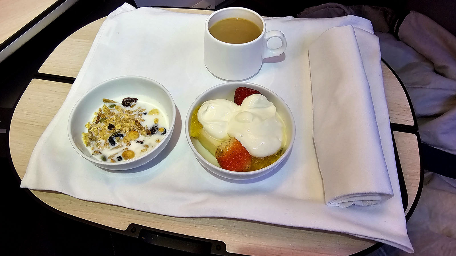 Fruit in Finnair Airbus A330 Business