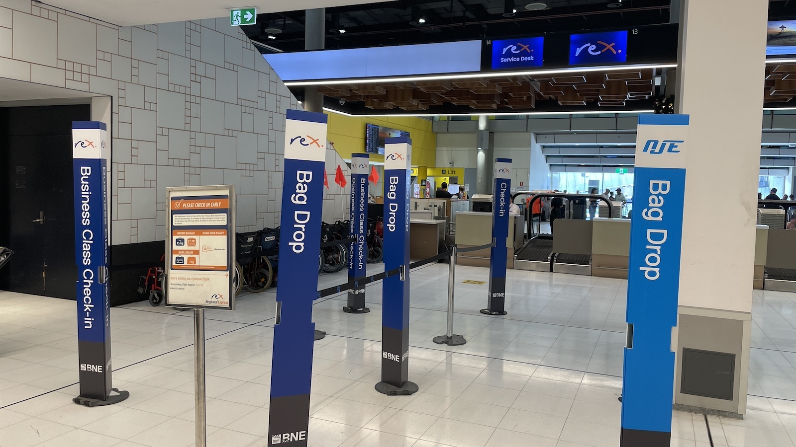 Rex Airlines Brisbane to Sydney Rex NJE Manned Check-in Desks Point Hacks
