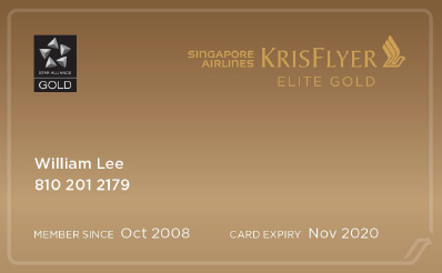 New KrisFlyer Elite Gold card