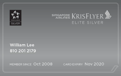 New KrisFlyer Elite Silver card